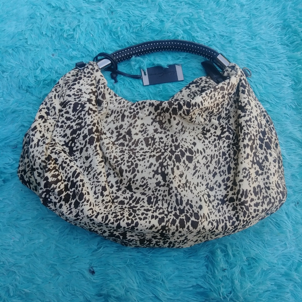 Kenneth Cole Cowhide Leather Purse Western Furry